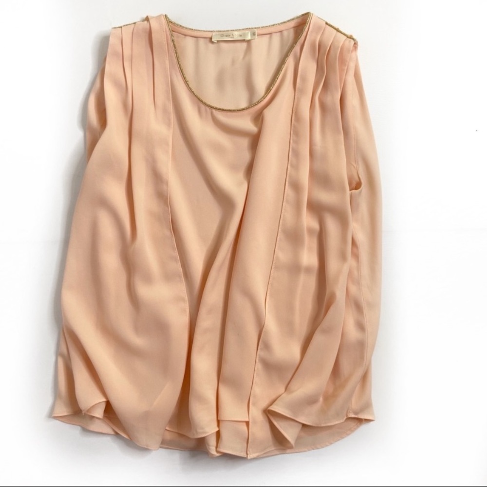 Blush Pink Grace & Mila Caped Blouse